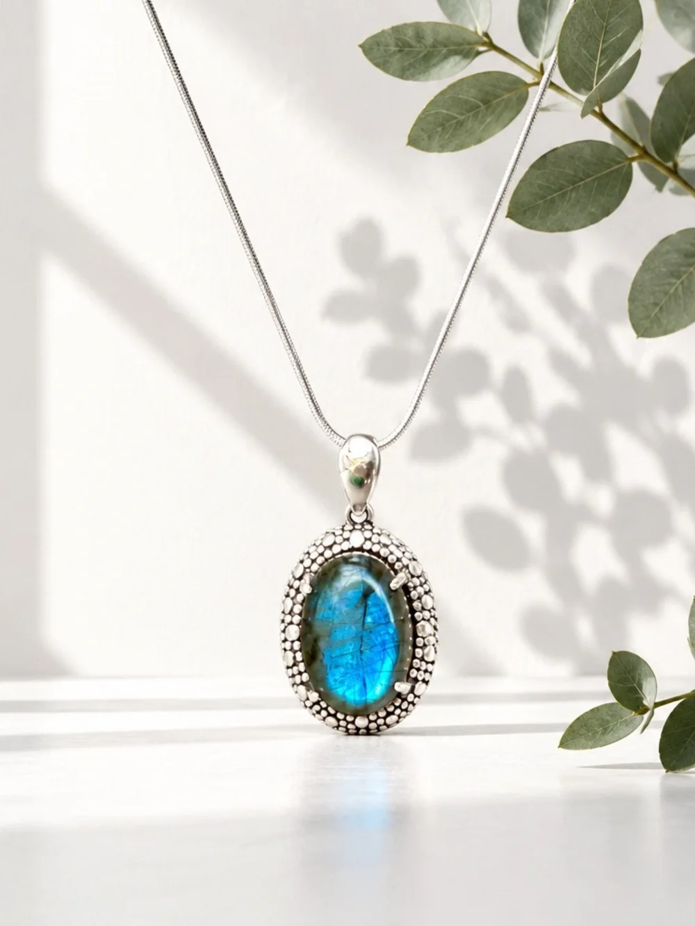 NEW! Labradorite & Sterling Silver Necklace